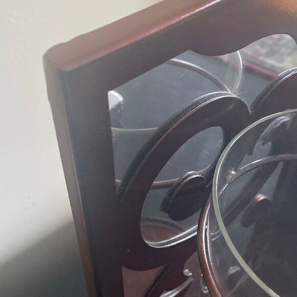 Decorative Brown Metal & mirror Wall mounted glass candle holder sconce decor - Picture 10 of 10